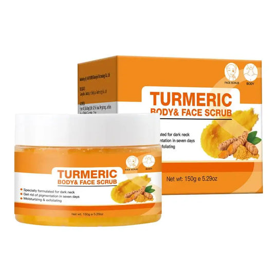 Turmeric Scrub 150g – Skin Lightening & Exfoliating Face & Body Scrub for Deep Cleansing & Dark Spot Removal